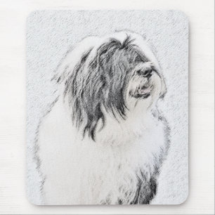 Bearded Collie Drawing - Cute Original Dog Art Mouse Pad