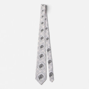 Bearded Collie Drawing - Cute Original Dog Art Tie