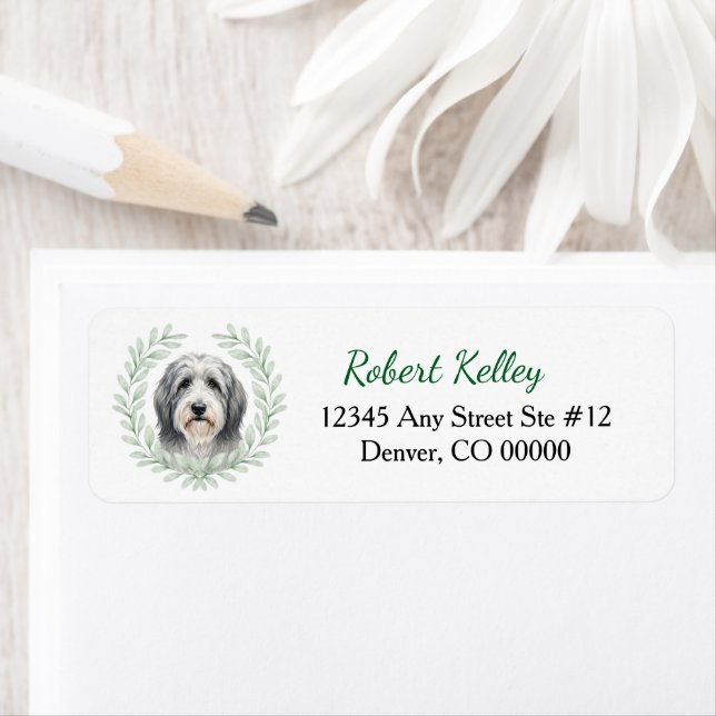 Bearded Collie Eucalyptus Leaf Wreath (Insitu)