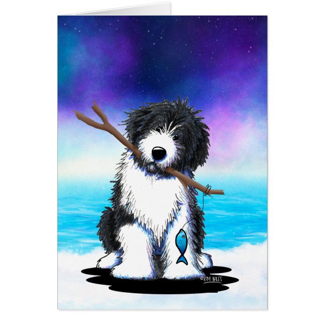 Bearded Collie Fishing (Front)