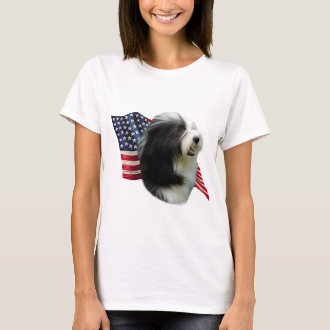 Bearded Collie Flag T-Shirt (Front)