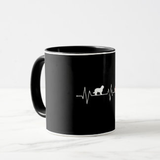Bearded Collie Heartbeat Gift for Dog Lover Mug