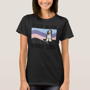 Bearded Collie Hike More Worry Less Graphic Hiking T-Shirt