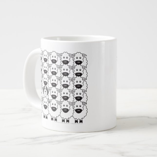 Bearded Collie in the Sheep Large Coffee Mug (Front Left)