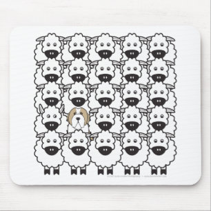 Bearded Collie in the Sheep Mouse Pad