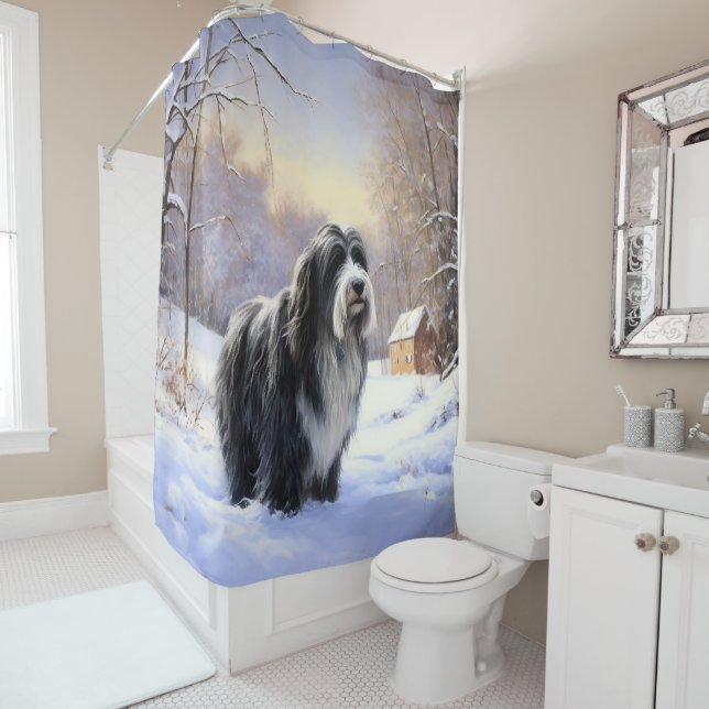 Bearded Collie Let It Snow Christmas  (In Situ)