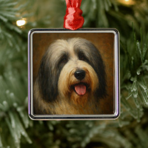 Bearded Collie Metal Ornament