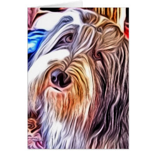 Bearded Collie Painting Card
