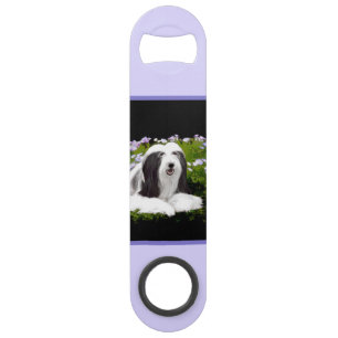 Bearded Collie Painting - Cute Original Dog Art Ba Bar Key