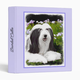 Bearded Collie Painting - Cute Original Dog Art Binder