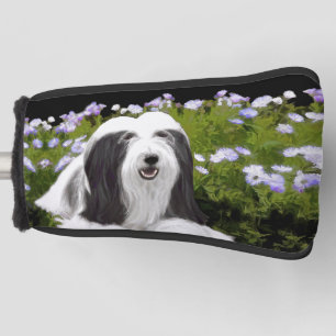 Bearded Collie Painting - Cute Original Dog Art Golf Head Cover