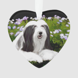 Bearded Collie Painting - Cute Original Dog Art Ornament