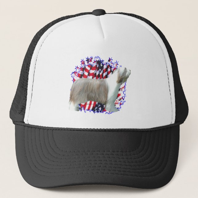 Bearded Collie Patriot Trucker Hat (Front)
