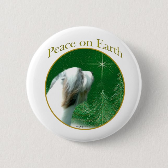 Bearded Collie Peace 2 Inch Round Button (Front)