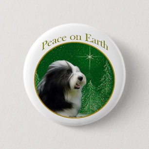 Bearded Collie Peace 2 Inch Round Button