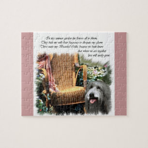 Bearded Collie Summer Garden Jigsaw Puzzle