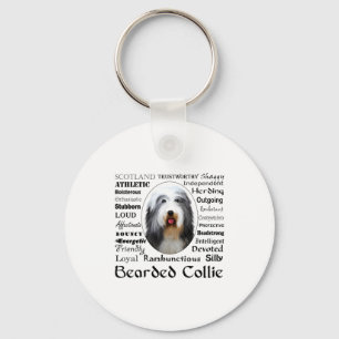 Bearded Collie T Shirt Keychain
