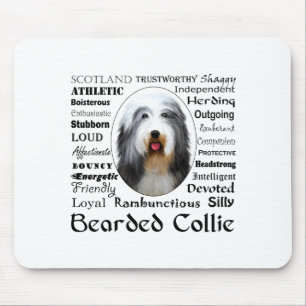 Bearded Collie T Shirt Mouse Pad