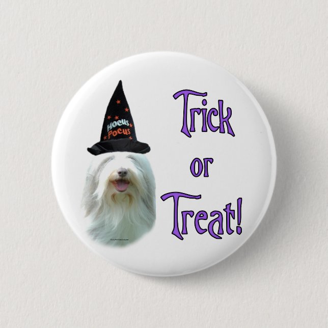 Bearded Collie Trick 2 Inch Round Button (Front)