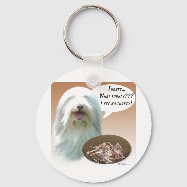 Bearded Collie Turkey Keychain (Front)