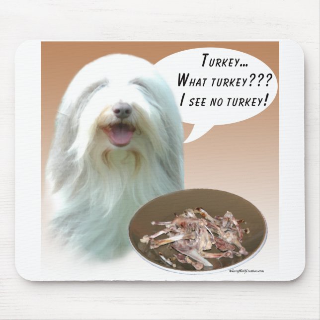 Bearded Collie Turkey Mouse Pad (Front)