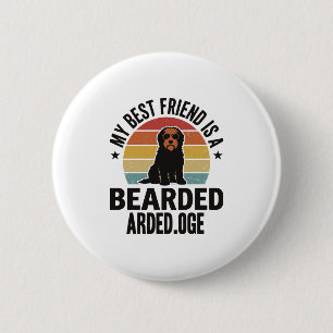 Bearded Collie Vintage Sunset Dog Lover Design_1 2 Inch Round Button