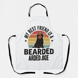 Bearded Collie Vintage Sunset Dog Lover Design_1 Apron