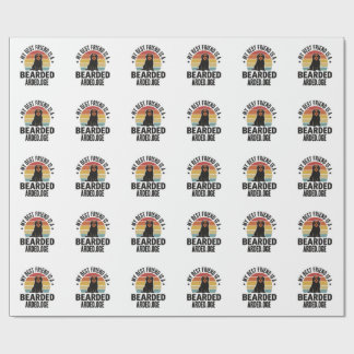 Bearded Collie Vintage Sunset Dog Lover Design_1 Wrapping Paper