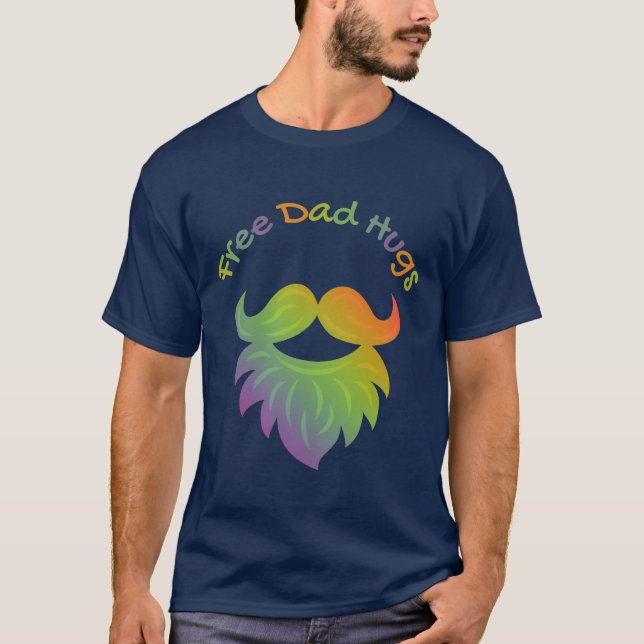 Bearded dad hugs T-Shirt (Front)