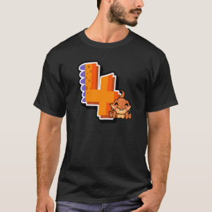 Bearded Dragon 4th Birthday Reptile Animal Graphi T-Shirt