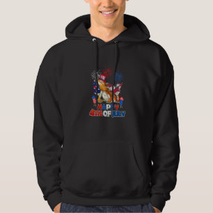 Bearded Dragon American Flag Fireworks Happy 4th O Hoodie