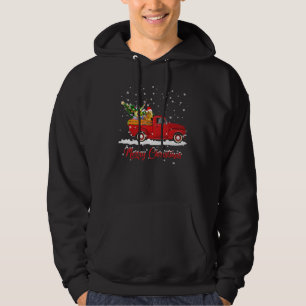 Bearded Dragon Animal Riding Red Truck Christmas Hoodie