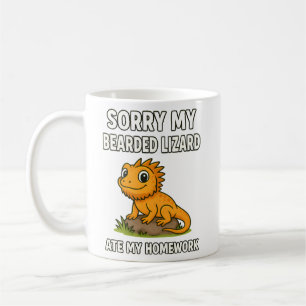 Bearded Dragon Ate My Homework Funny Reptile Lover Coffee Mug