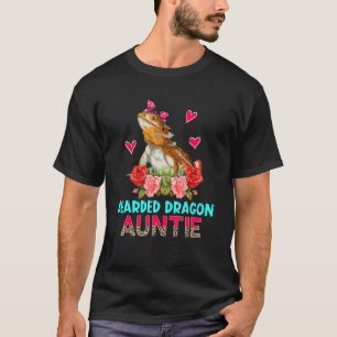 Bearded Dragon Auntie Cute Flowers Bearded Dragon T-Shirt