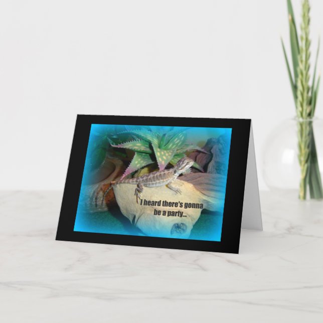 Bearded Dragon Birthday Time Card (Front)
