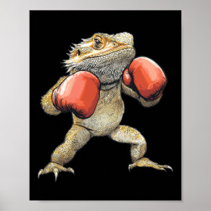 Bearded Dragon Dressed As A Boxer Funny Boxing 2  Poster