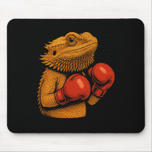 Bearded Dragon Dressed As A Boxer Funny Boxing  Mouse Pad