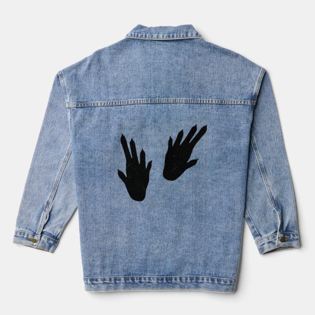 Bearded Dragon Footprints Herpetologist Reptile Pa Denim Jacket (Back)