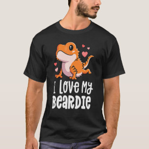 Bearded Dragon For Girls Women I Love My Beardie T-Shirt
