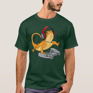 Bearded Dragon Gamer Video Game Gecko Lizard Small T-Shirt