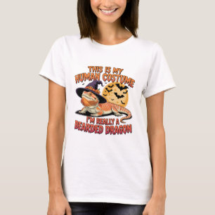 Bearded Dragon Halloween Witch Costume Art T-Shirt