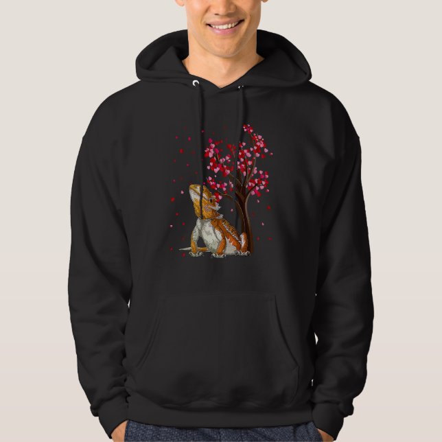 Bearded Dragon  Heart Tree Bearded Dragon Valentin Hoodie (Front)