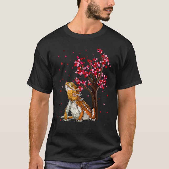 Bearded Dragon  Heart Tree Bearded Dragon Valentin T-Shirt (Front)