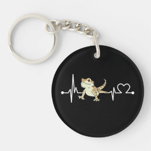 Bearded Dragon Heartbeat Funny Animal Keychain