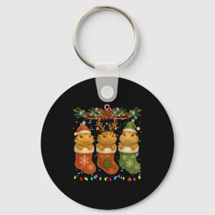 Bearded Dragon In Christmas Socks Lights Bearded D Keychain