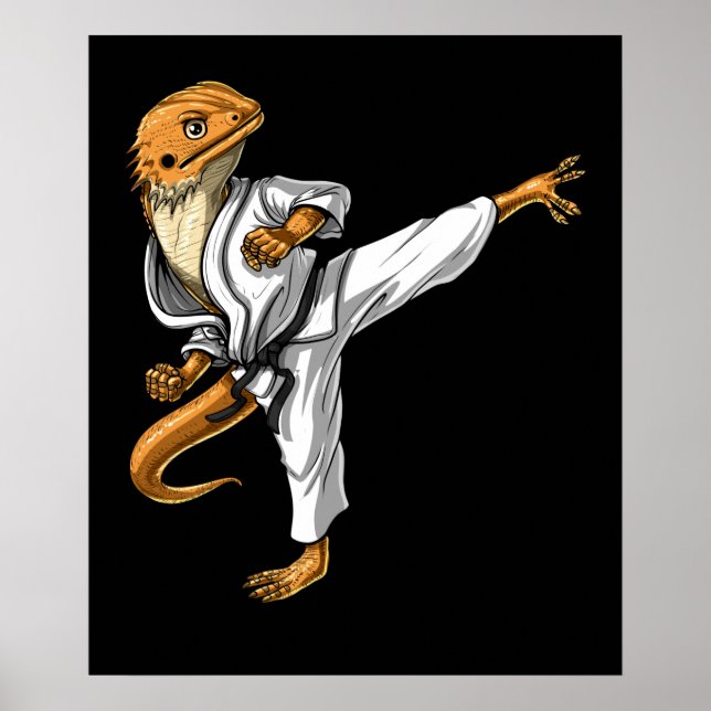 Bearded Dragon Karate Poster (Front)