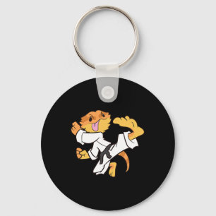 Bearded Dragon Karate Samurai Lizard Bearded Drago Keychain