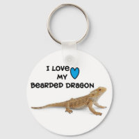 Bearded Dragon Keychain "I love my Bearded Dragon"