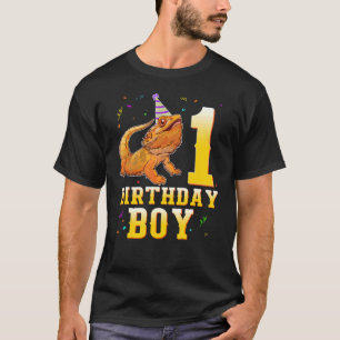 Bearded Dragon Lizard 1st Birthday  1 Year Old Boy T-Shirt