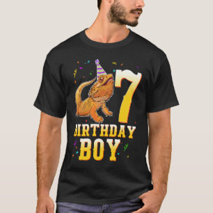Bearded Dragon Lizard 7th Birthday 7 Year Old Boy T-Shirt